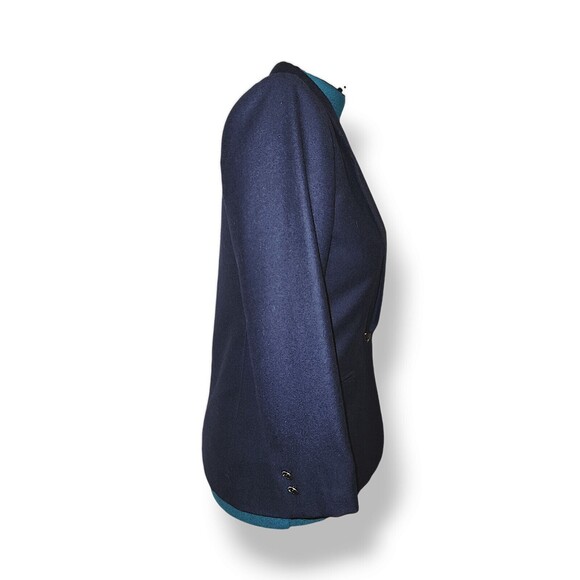 Vintage Giorgio Sant Angelo Size 6 Dark Academ 100% Wool Blazer Jacket Navy Blue - Picture 5 of 7